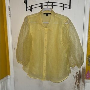 Marc New York Light Yellow Sheer Blouse